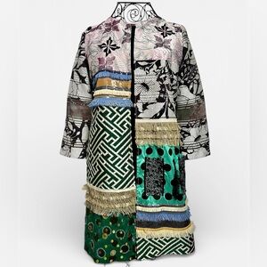 Save the Queen Patchwork Fringe Statement Jacket | Made in Italy | Art-to-Wear
